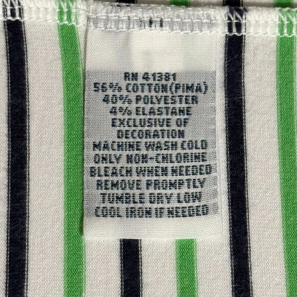 Polo Golf Ralph Lauren Mens L Performance Green & Navy Striped Polo Shirt - Picture 7 of 7